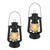 Set of 2 Black and Silver Colored Antique Style LED Lantern with Frosted Glass Globe Body 9.5"