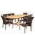 9-Piece Brown and Gray Ocean Grove Teak Oval Double Extendable Outdoor Patio Dining Set 118"