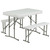 3-Piece White Rectangular Outdoor Furniture Patio Folding Table and Bench Set 41"