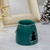3" Dark Green Christmas Votive Candle Holder with Tree Cut Out