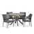 5-Piece Gray Finish Contemporary Wicker Outdoor Furniture Patio Dining Set