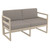 55" Taupe Brown Outdoor Patio Loveseat with Sunbrella Cushion