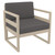 Ultimate Comfort: 30" Taupe Brown Patio Club Chair with Sunbrella Charcoal Gray Cushion