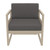 30" Taupe Brown Patio Club Chair with Sunbrella Charcoal Gray Cushion