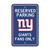 18" NFL New York Giants 'Reserved Parking' Wall Sign