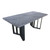 70" Gray and Black Contemporary Rectangular Outdoor Patio Dining Table