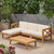 5-Piece Tawny Brown Contemporary Outdoor Furniture Conversation Set - Beige Cushions