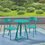 3-Piece Matte Teal Blue Solid Outdoor Furniture Patio Bistro Set