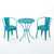 3-Piece Matte Teal Blue Contemporary Outdoor Furniture Patio Bistro Set