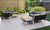 Set of 8 Gray and Brown Indoor and Outdoor Teak Finish Patio Seating with Cushions
