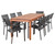 9-Piece Brown and Gray Koningsdam Eucalyptus Rectangular Patio Dining Set 82.5"
