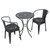 3-Piece Black Contemporary Outdoor Furniture Patio Bistro Set