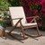 46" Brown Contemporary Outdoor Furniture Patio Rocking Chair - Cream White Cushion