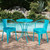 3-Piece Matte Teal Blue Contemporary Handcrafted Outdoor Furniture Patio Bistro Set