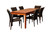 7-Piece Brown Jamison Eucalyptus Wicker Rectangular Patio Dining Set 82.5"