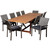 11-Piece Brown Winston Eucalyptus Extendable Rectangular Patio Dining Set 79" - Gray Cushions