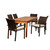 7-Piece Brown Maynard Eucalyptus Wicker Rectangular Patio Dining Set 82.5" - Off-White Cushions