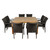 9-Piece Brown Versailles Teak Square Outdoor Patio Dining Set 59"