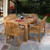 5-Piece Brown Geneve Teak Rectangular Outdoor Patio Dining Set 63"