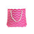 20" Pink and White Chevron Patterned Straw Beach Tote Bag with Pocket