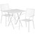 3pc White Square Outdoor Patio Folding Table with Armchairs