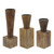 13" Brown Mango Wood Geometric Pillar Candle Holder