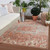 5' x 7.25' Pink and Gray Medallion Rectangular Outdoor Area Throw Rug