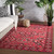 5.2' x 7.5' Red and Black Medallion Rectangular Outdoor Area Throw Rug