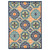 5.25' x 7.5' Orange and Blue Contemporary Outdoor Patio Rectangular Area Throw Rug