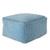 20" Vibrant Blue and White Unique Indoor and Outdoor Comfortable Cuboid Pouf