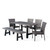 6-Piece Gray Finish Wicker Rectangular Outdoor Furniture Patio Dining Set