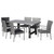 7-Piece Gunmetal Gray and Black Finish Outdoor Furniture Patio Dining Set