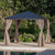 118" Brown and Black Contemporary Solid Outdoor Patio Gazebo