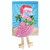 Blue and Pink Christmas Flamingo Outdoor Garden Flag 24" x 13"