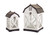 Barn Candle Lanterns - 14.5" - White and Brown - Set of 2