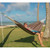 58" x 134" Brown and White Striped Brazilian-Style Extra-Wide Cloth Hybrid Hammock