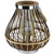 11" Rustic Chic Pear Shaped Rattan Candle Holder Lantern with Jute Handle