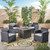 5pc Gray 4 Seater Outdoor Patio Chat Set with Fire Pit 32"