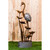 45" Flamingo with Leaves in Pail Outdoor Patio Garden Fountain