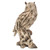 13.5" Eagle Owl on a Tree Stump Driftwood Outdoor Garden Statue