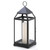 18.5" Black and Clear Contemporary Candle Lantern