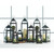 18.5" Black and Clear Contemporary Candle Lantern
