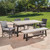 6-Piece Gray Contemporary Rectangular Outdoor Furniture Patio Dining Set - Gray Cushions