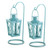 Blue Railroad Contemporary Hanging Lanterns - Set of 2, 9.5" - Enhance Your Space with Alluring Beauty