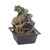 10" Black and Brown Elephant Family Lighted Tabletop Fountain