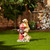 Dogs and Fire Hydrant Solar Powered Outdoor Statue - 12" - Beige and Red