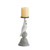 12.75" Ivory White and Gray Slender Cockatoo Candle Holder