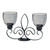 13.75" Black Contemporary Fleur De Lis Duo Candle Holder - Enhance Any Space with Customizable Flickering Ambiance