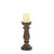 12.25" Brown Antique Style Wooden Candle Holder