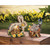 Floral "Home Sweet Home" Bunnies Solar Powered Post Light - 9.75" - Brown and Yellow
